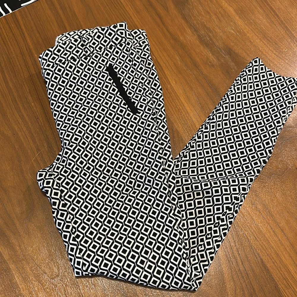 White and black stretchy dress pants